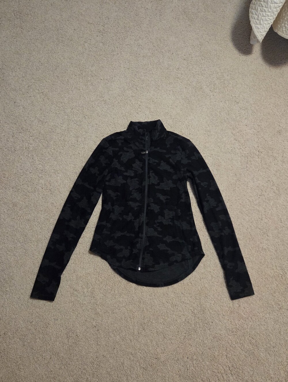 Women's Black Camo Zip-Front Jacket